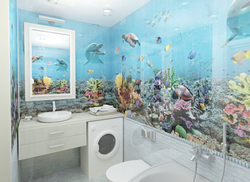 Панель ПВХ фотопечать 3D Panda Подводный мир 2700х250 мм