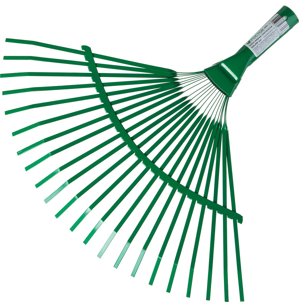 РОСТОК PB-22L, 385 х 450 мм металлические, пластинчатые, без черенка, веерные грабли (39621)