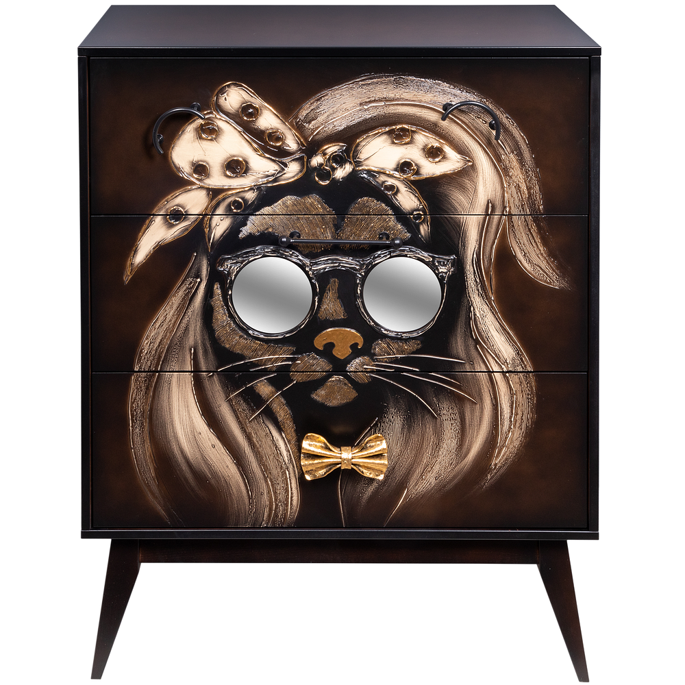 Комод Собака Микаэла с 3 ящиками Каштан