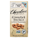 Chocolove, миндаль и морская соль в молочном шоколаде, 33% какао, 90 г (3,2 унции)