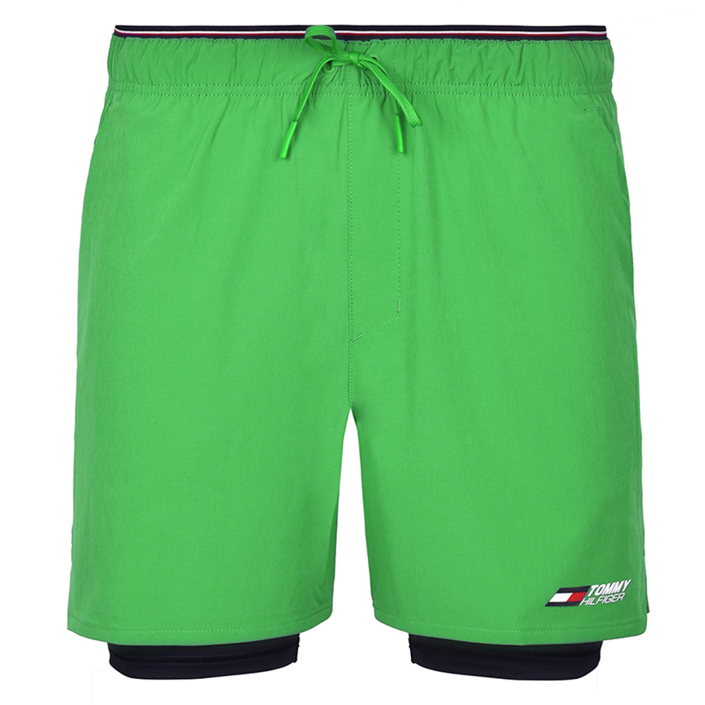 Мужские теннисные шорты Tommy Hilfiger 2-1 Essentials Training Shorts - spring lime