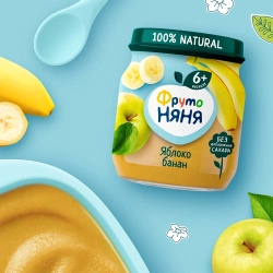 Фрутоняня пюре фруктовое Яблоко банан 100г с 6 месяцев