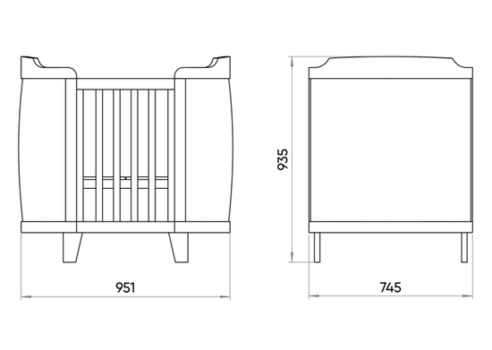 Кроватка-трансформер Elegance (белый/экокожа белая)