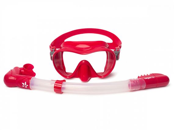 Набор маска+трубка Sargan Агидель темно-красный