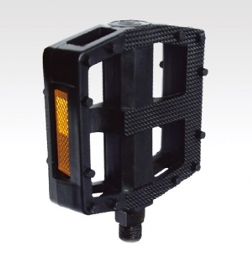 Педали пластиковые, платформа 104x95мм, ось 9/16", черный, инд.уп. Vinca Sport VP 855 black