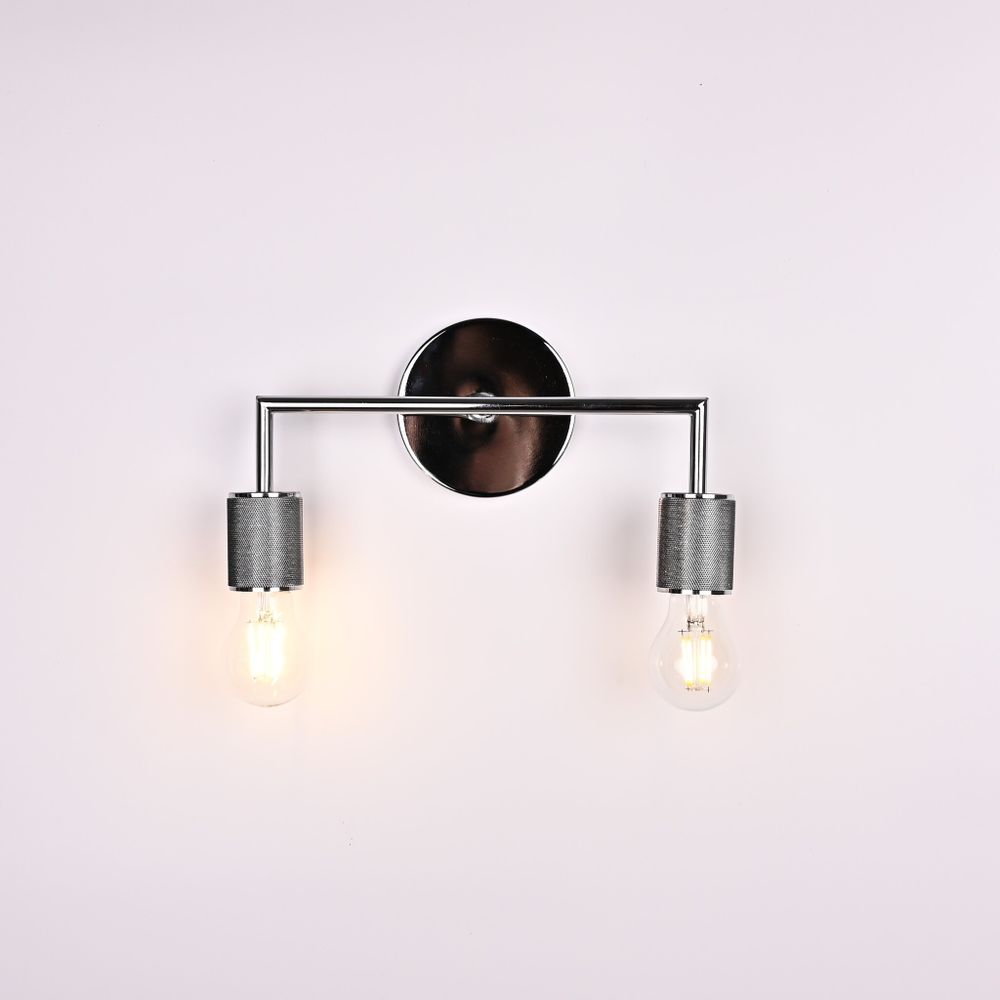 Бра Rh Utilitaire Double Sconce Silver By Imperiumloft
