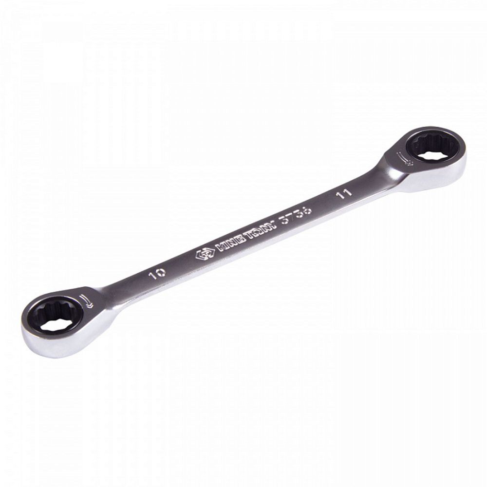 KING TONY (37361011M) Ключ трещоточный накидной 10х11 мм, прямой
