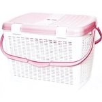 Корзина для пикника большая бел-роз