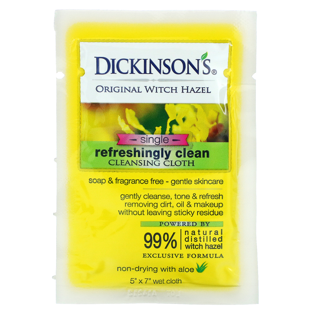 Dickinson Brands, оригинальный гамамелис, освежающие очищающие салфетки, 20 индивидуально упакованных влажных салфеток