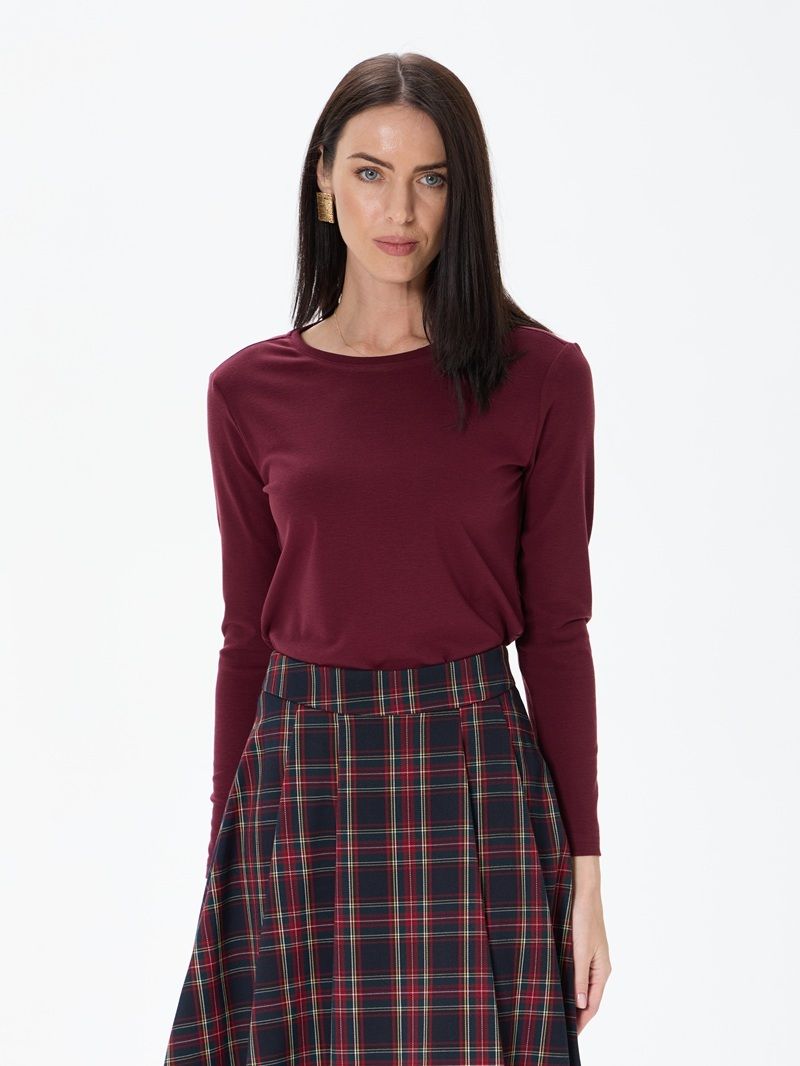 Лонгслив бордо прямой