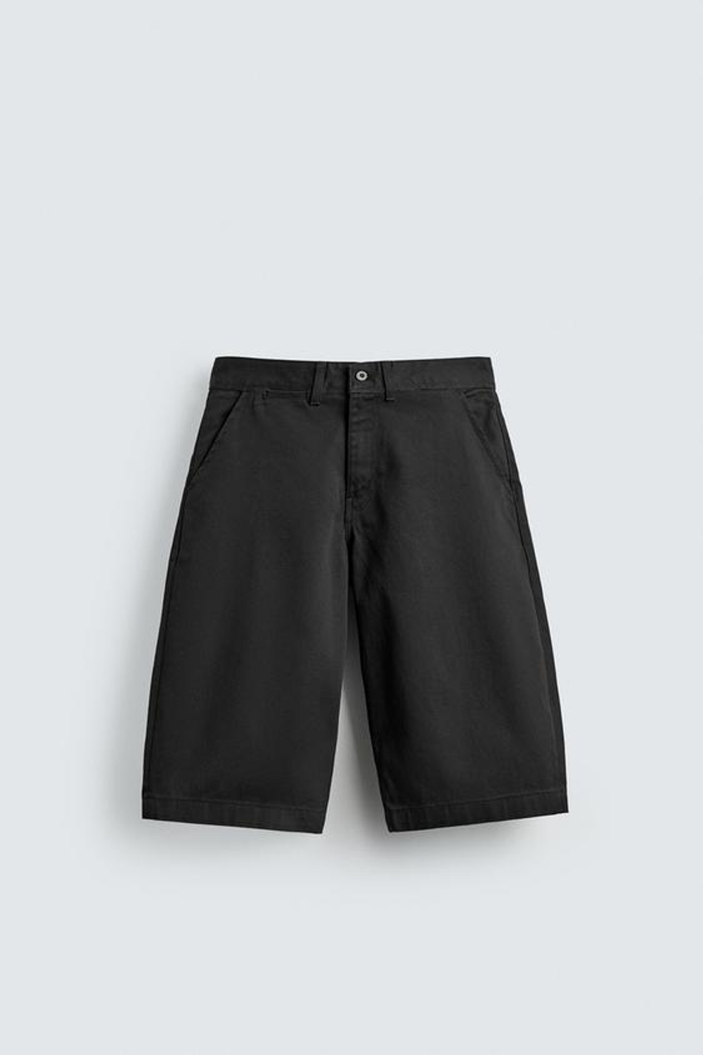 ZARA ШОРТЫ BAGGY FIT, ЧЕРНЫЙ
