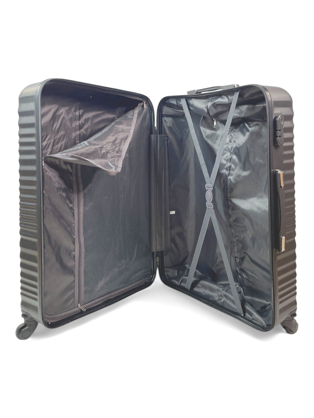 Средний чемодан Bon-Voyage Model Wave ABS, Черный, M