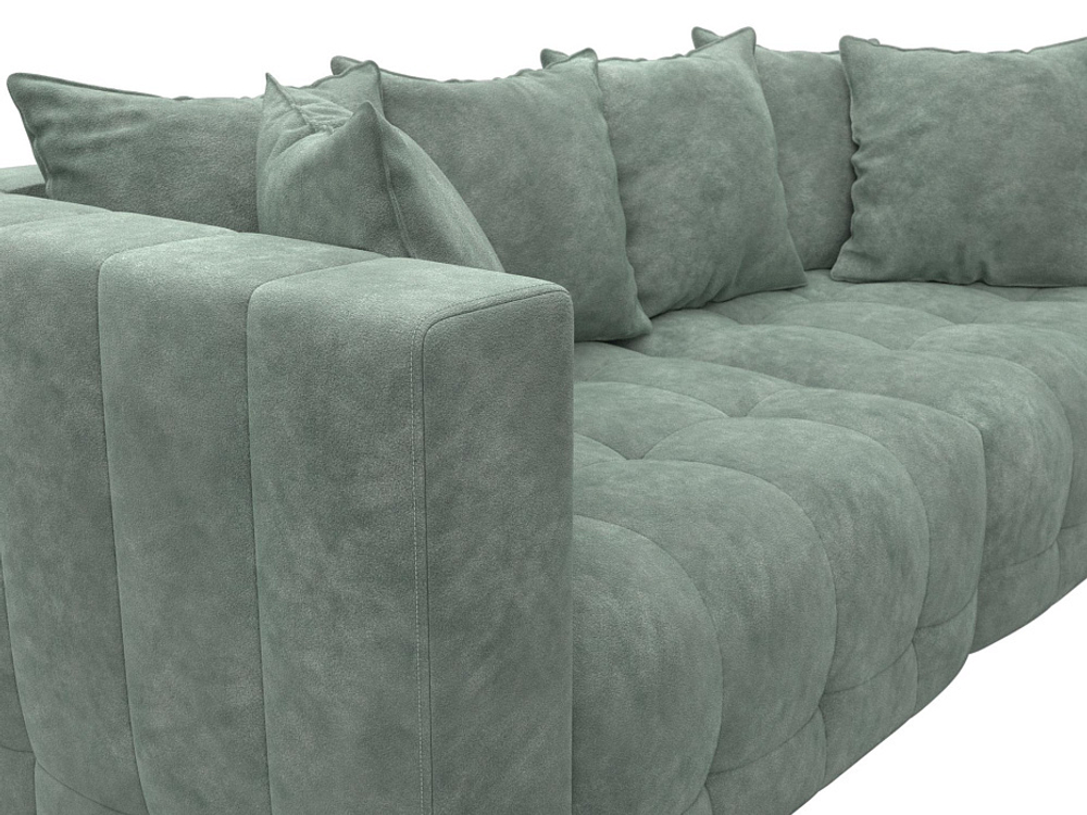 Диван прямой Лига-052 НПБ, BRUT 08 ВЕЛЮР зеленый