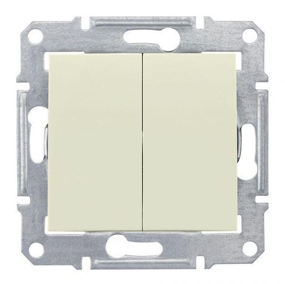 Переключатель двухклавишный проходной Schneider Electric Sedna 10A 250V бежевый SDN0600147