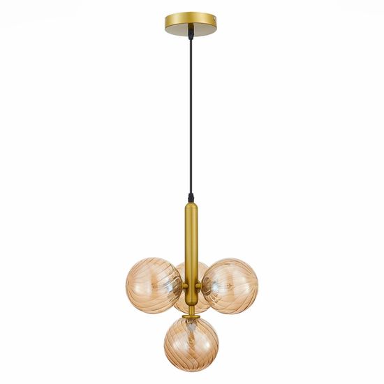 SLE220323-04 Светильник подвесной Золото/Янтарный G9 4*5W 4000K SALERNO