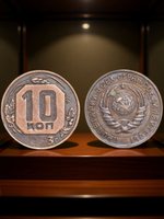 10 копеек 1933 года Проба СССР Копия пробной советской монеты медь патина