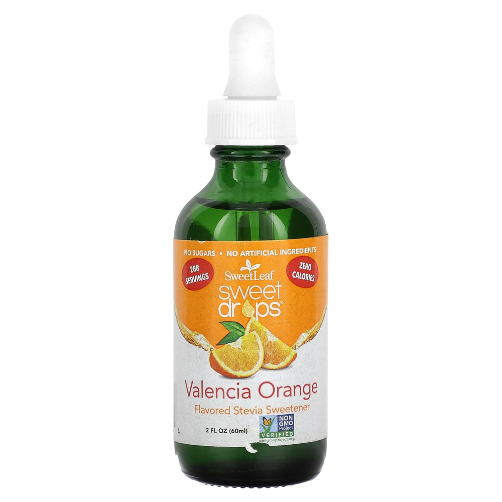 SweetLeaf Stevia, Sweet Drops, валенсийский апельсин, 60 мл (2 жидк. Унции)