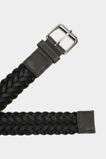 Ремень BIKKEMBERGS 110 черный/коричневый косы