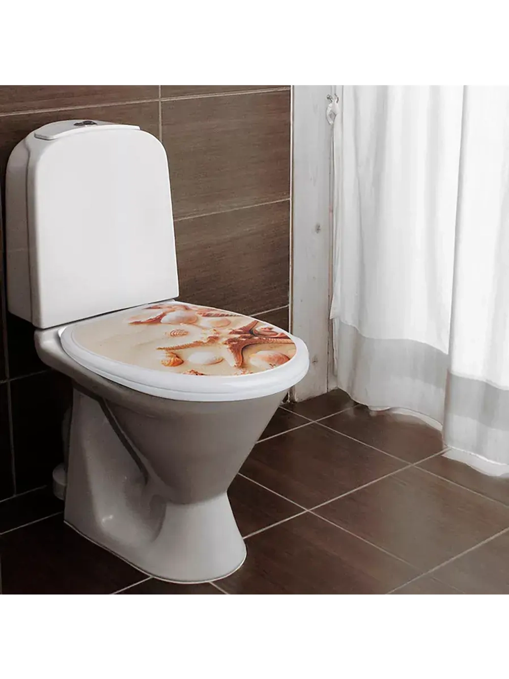 Сиденье для унитаза "Универсал Декор" Ракушка белая