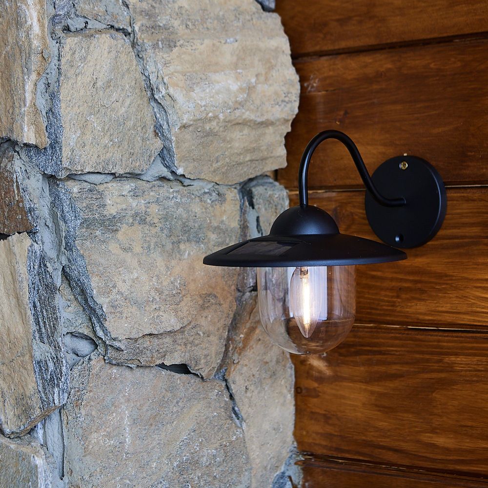 USL-F-152-PT200 LONDON Cветильник настенный на солнечной батарее с филаментной лампой. Теплый белый свет. 1xАА Ni-Mh аккумулятор в-к. IP44. TM Uniel