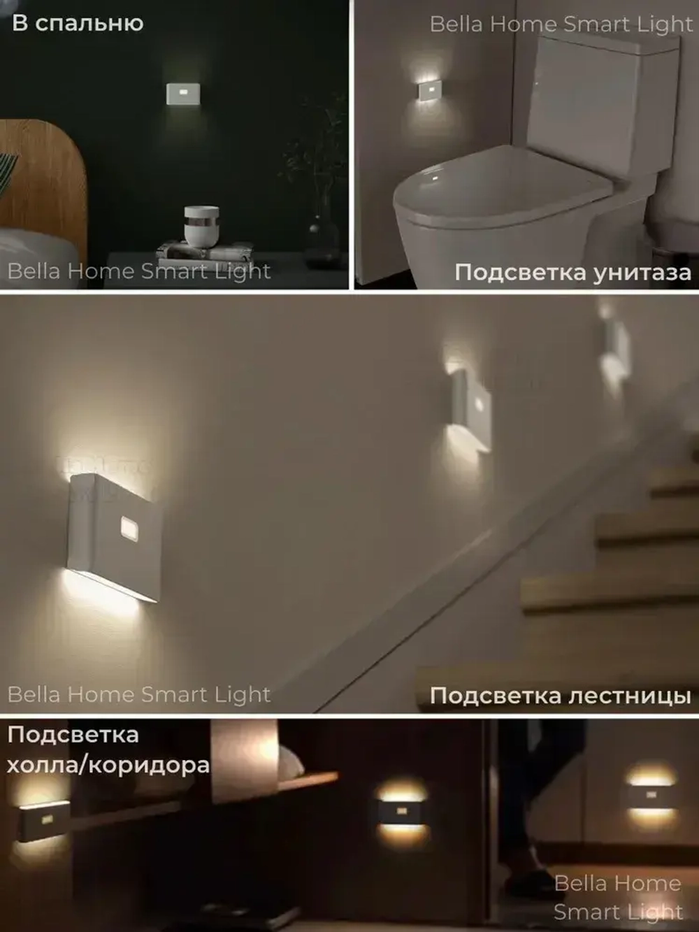 Светильник настенный с датчиком движения беспроводной светодиодный аккумуляторный