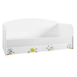 Кровать с ящиками "Радуга" ДКД 2000.1 (белый/белый глянец/фотопечать)