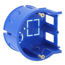 Коробка установочная ЭРА UP-68-45-E концевая синяя UniPost 68х45мм для твердых стен IP30 | Коробки монтажные установочные для твердых стен