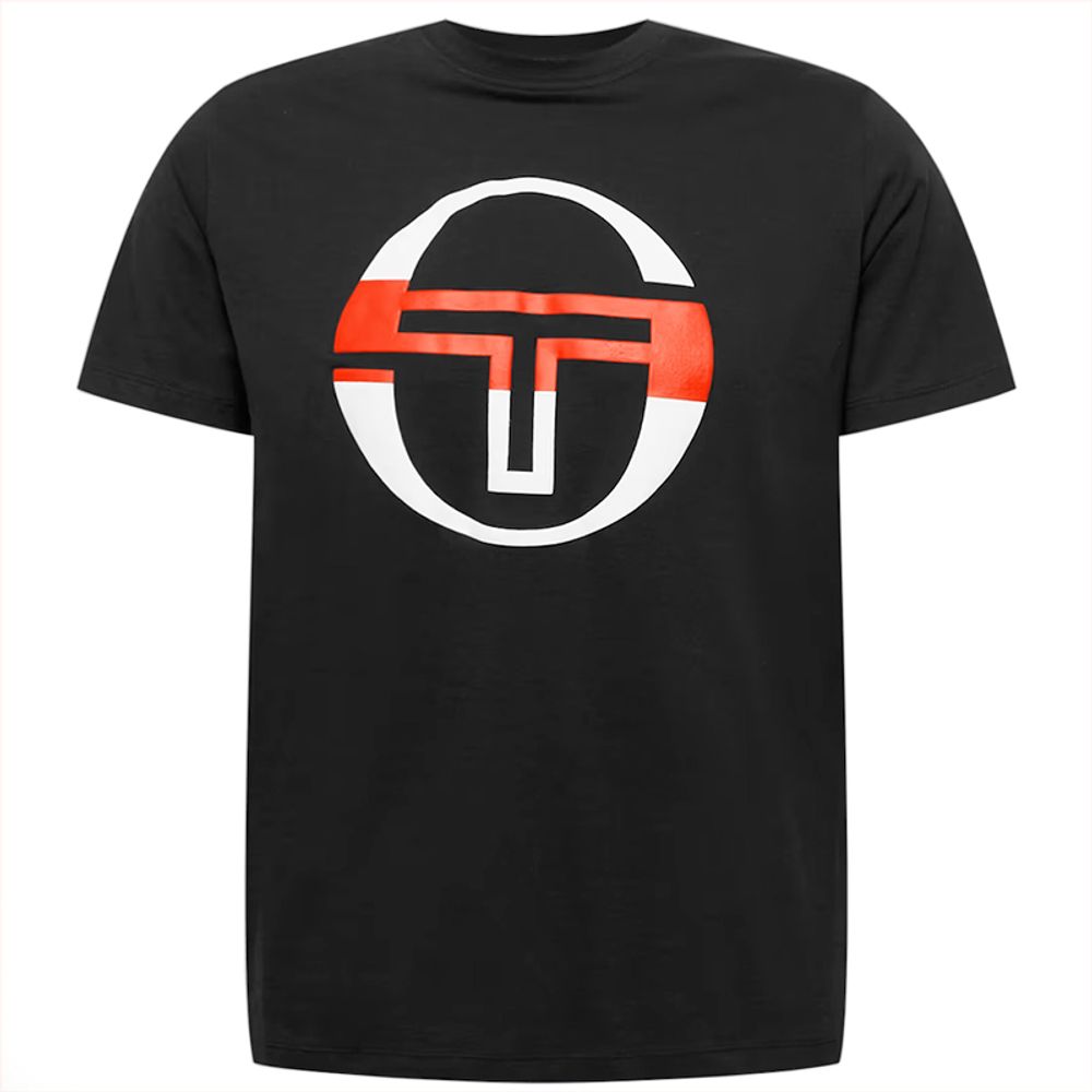 Футболка для мальчика теннисная Sergio Tacchini Iberis Jr T-shirt - black/orange