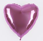 F Шар Сердце 18''/46 см, светло розовый Металлик Pink (БГ-15)