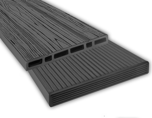 Штакетник для забора ДПК широкий Вечное Дерево 122х2000 мм Антрацит