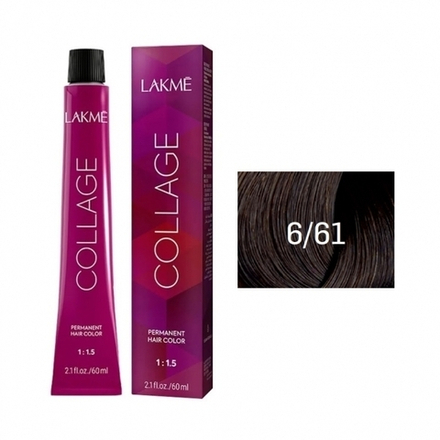 Lakme Collage Крем-краска для волос, 6/61 Темный блондин коричнево-пепельный, 60 мл