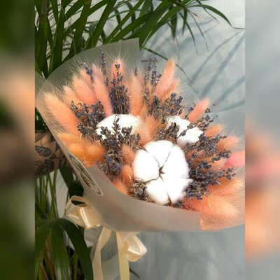 Букет сухоцветов Сладость 30х30 см