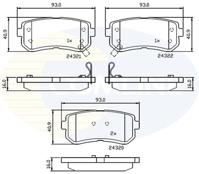 COMLINE - CBP32016-CML - Brake Pad Set, disc brake