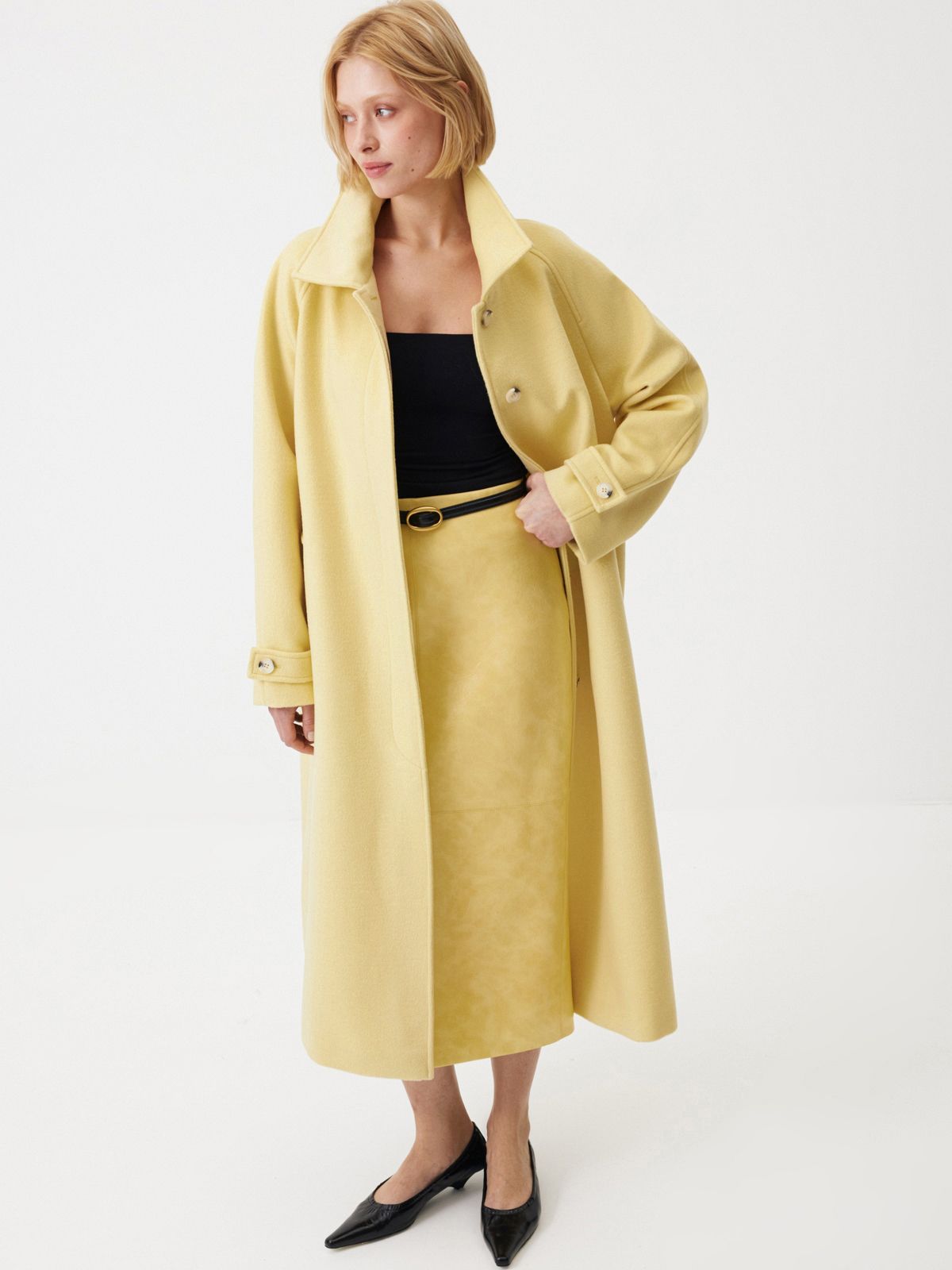 Лакированная юбка midaxi Glossy Yellow