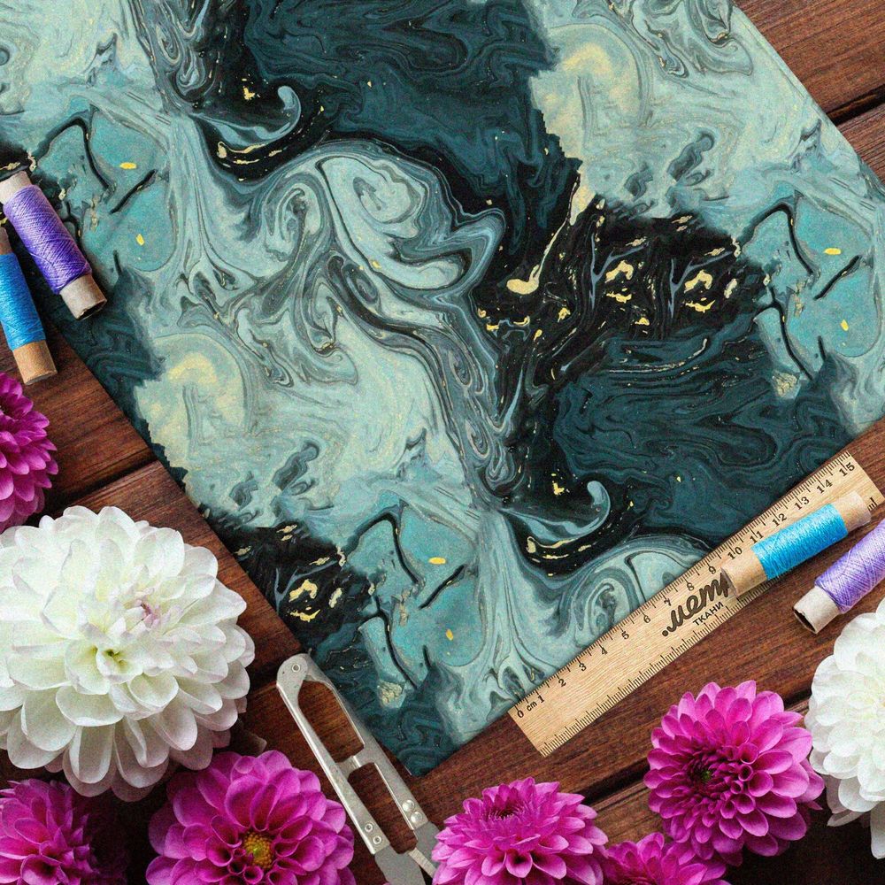 Ткань футер 2-х нитка жидкий малахит