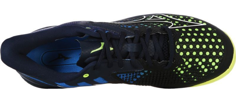 Мужские кроссовки теннисные Mizuno Wave Exceed Tour 5 CC - totalclipse/neolime/supersonic