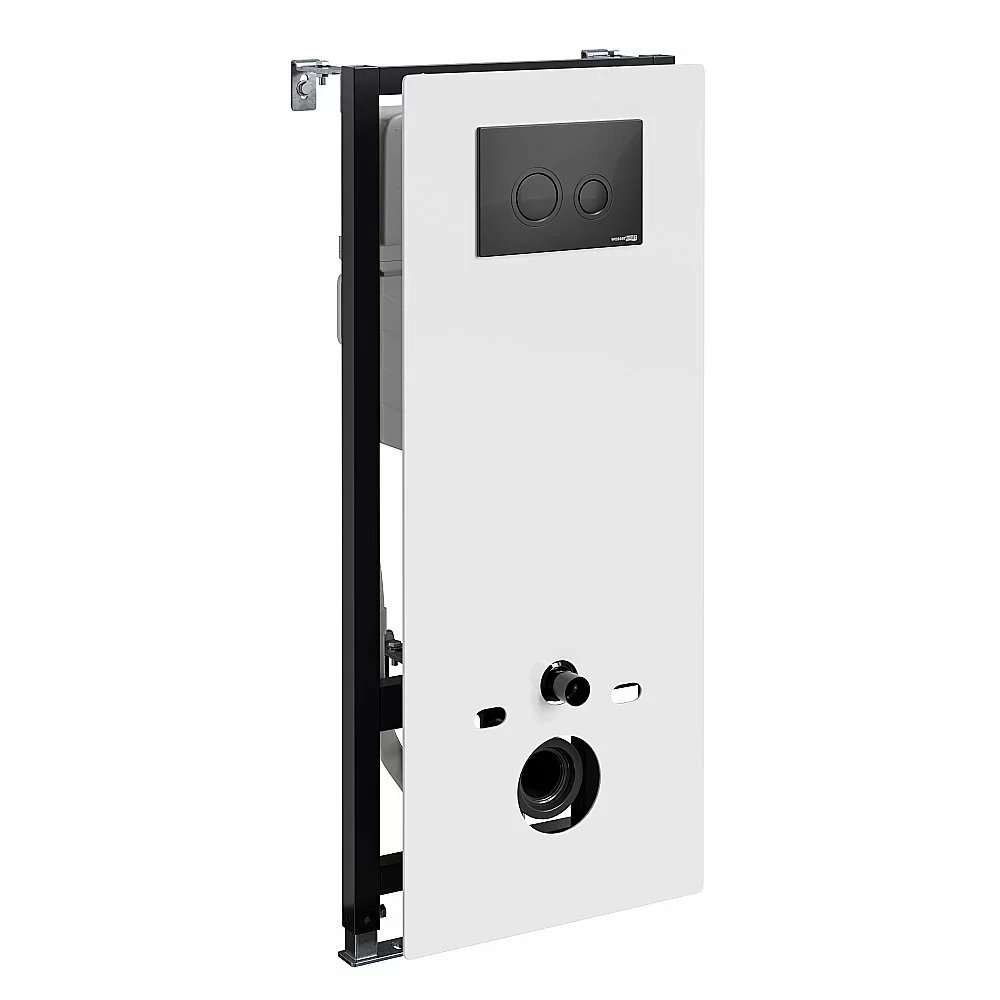 Инсталляция для унитаза WasserKraft Abens 20TLT.010.ME.WH.MB01 белая панель/кнопка черная матовая
