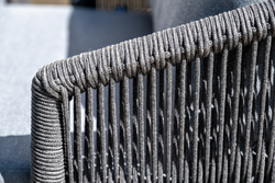 "Лугано" лаунж-зона 5-местная плетеная из роупа (веревки), каркас алюминиевый темно-серый, роуп темно-серый