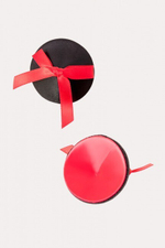 Пестис круглые кожаные с красными бантиками Erolanta (Цвет: черный с красным)