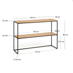 Yoana Консоль из дубового шпона и черного металла 120 x 80 cm