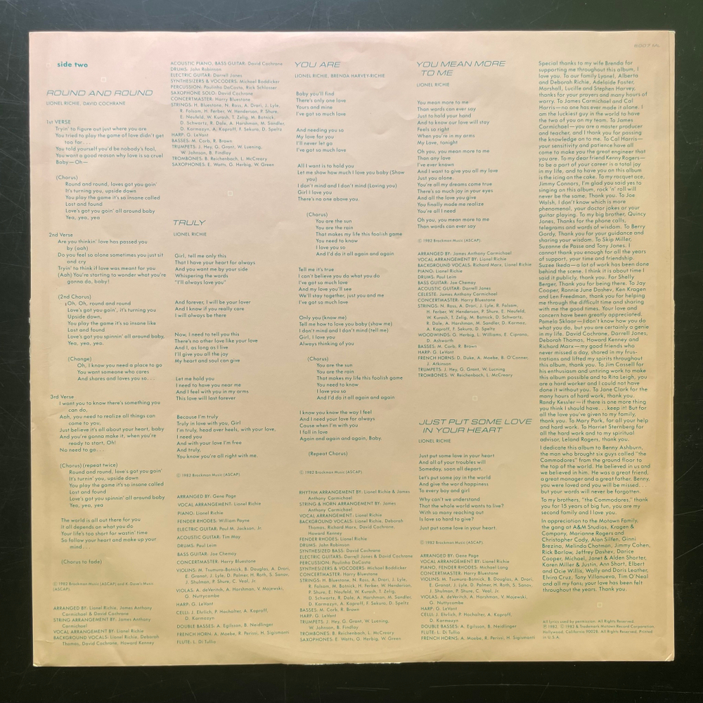 Lionel Richie ‎– Lionel Richie (США 1982г.)