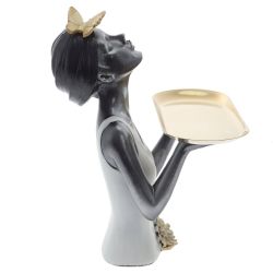 GAEM Фигурка декоративная "Девочка" с подносом, L22,5 W14,5 H28 см