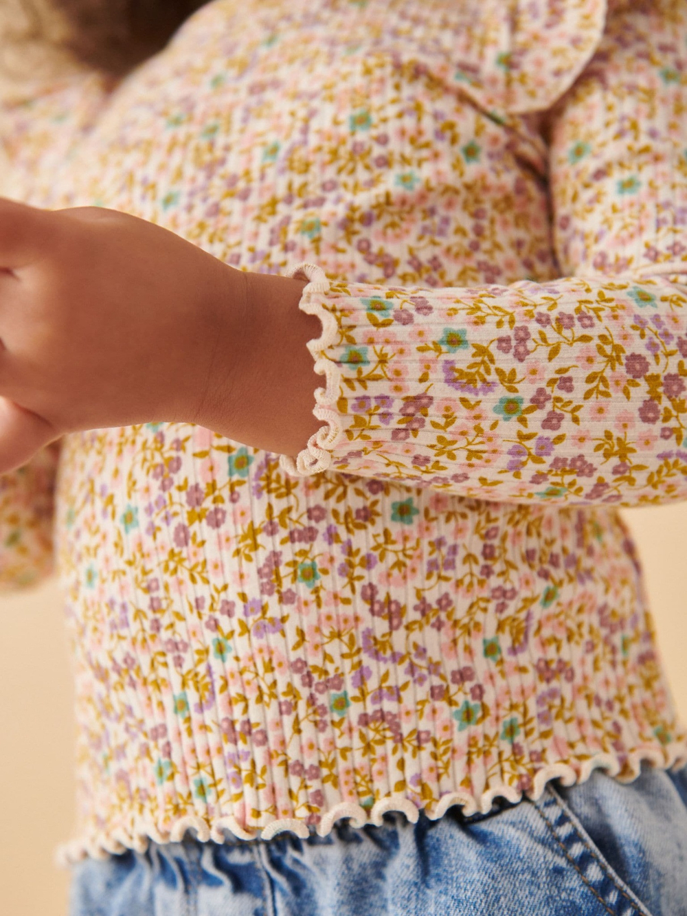 Лонгслив для девочки Next 168-466, Бежевый