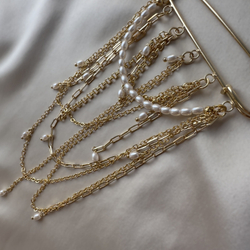 Брошь-булавка «Жемчужный дождь» — майорка