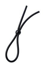 Черное лассо на пенис с одной бусиной (Цвет: черный)