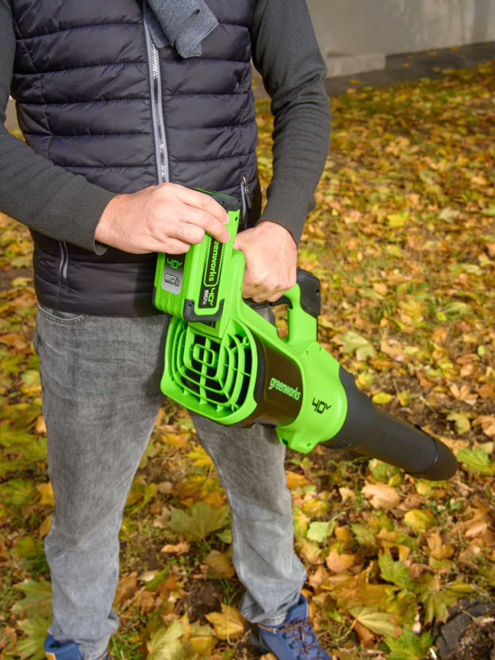 Воздуходувка аккумуляторная Greenworks GD40BG3, 40V, с 1хАКБ 8 Ач и ЗУ (2408207UH)