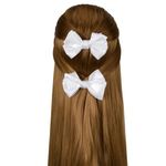 Бант для волос НАБОР 2 шт. и 1 шт., 10х8 см, на заколке, белый, АССОРТИ, MONTE VITA, 457119