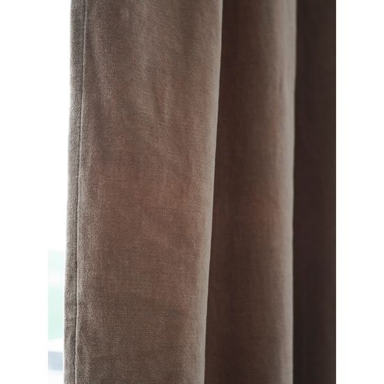 Штора из хлопкового бархата серого цвета из коллекции essential, 150х290 см