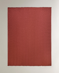Zara Home плед из льна, терракотовый, 140x190 см