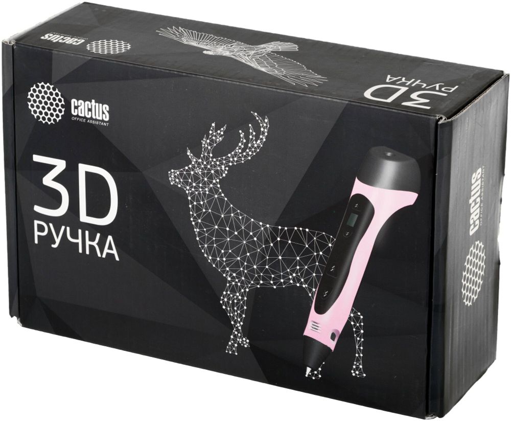 Ручка 3D Cactus CS-3D-PEN-C-PN PLA ABS LCD розовый